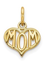 entrancing mom heart gold baby charm